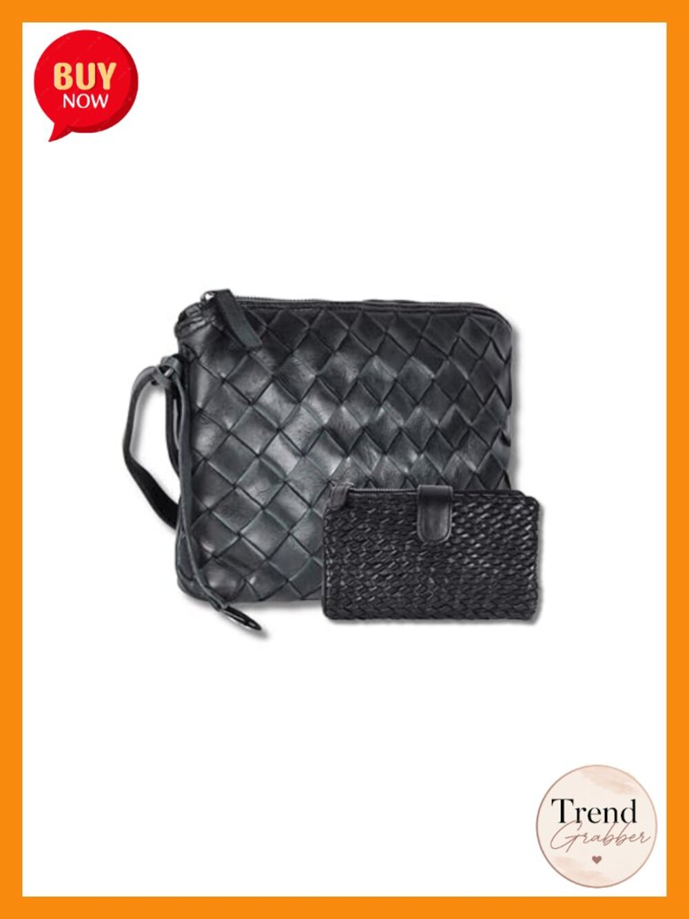 Genuine Leather Crossbody Bag & Wallet Set for Women